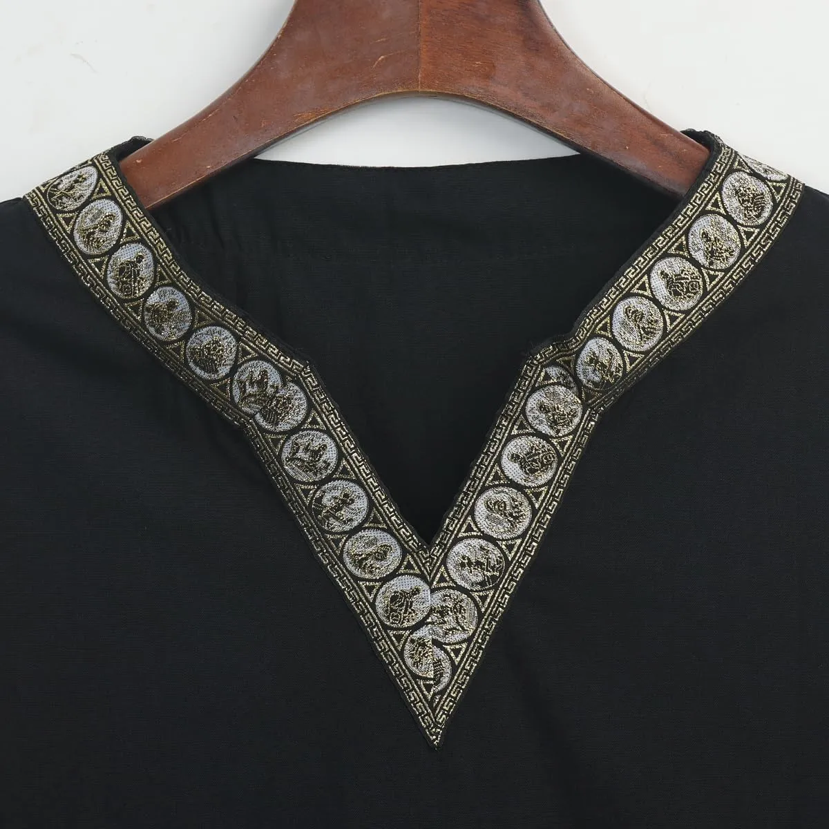CAMDOM Boys Renaissance Viking Pirate V Neck Shirt Medieval Knight Costume Tops