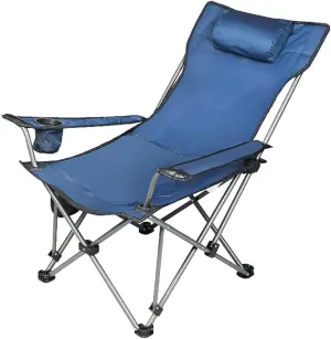 Camping Chair Fishing Chair Folding Chairs Camping Outdoor Folding Chair Portable Lawn Folding Seat Armchair with Cup Holder Pillow and Carry Bag Leisure Recliner Stool Lawn Chairs Outside (Color : B