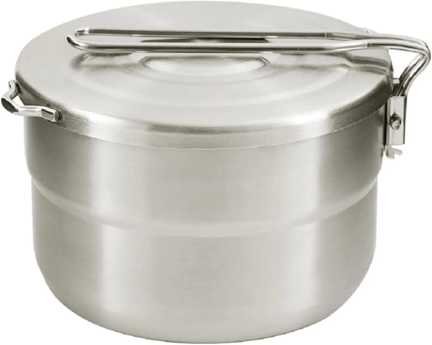 Camping Pot 304 Stainless Steel 1.5L Cooking Outdoor Camping Pan Pot with Lid and Folding Handle Quick Heating Stable Portable Camping Cookware for Hunting, Hiking, Picnic,Camping Pan