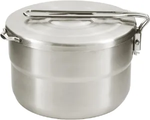 Camping Pot 304 Stainless Steel 1.5L Cooking Outdoor Camping Pan Pot with Lid and Folding Handle Quick Heating Stable Portable Camping Cookware for Hunting, Hiking, Picnic,Camping Pan