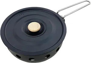 Camping Stove, Butane Burner, Portable Stove for Cooking and Stir-frying, Camping, Picnic Fishing Multi-functional Outdoor Integrated Pot (BLACK)