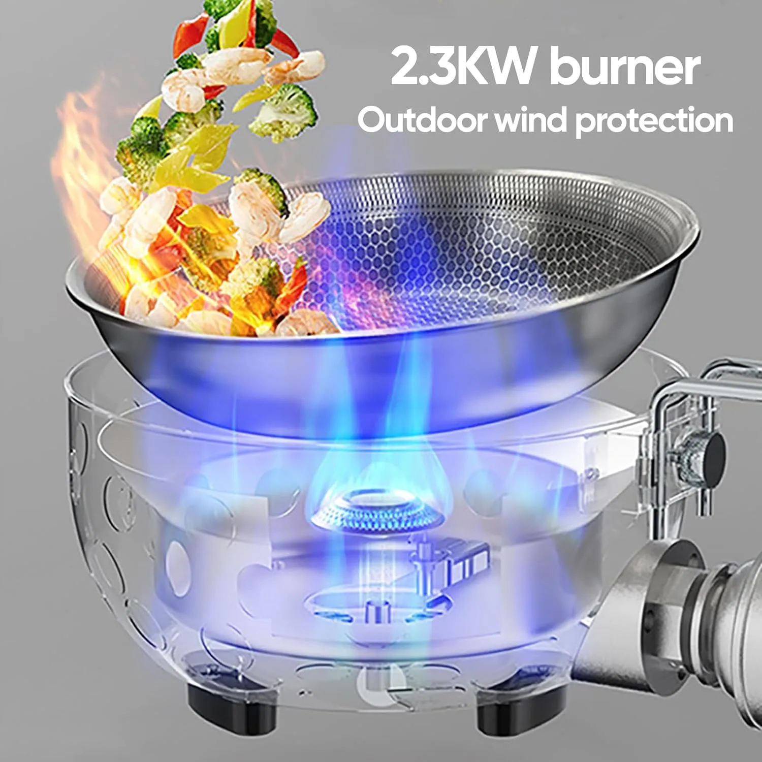 Camping Stove, Butane Burner, Portable Stove for Cooking and Stir-frying, Camping, Picnic Fishing Multi-functional Outdoor Integrated Pot (BLACK)