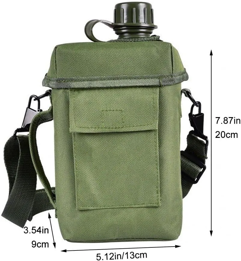 Camping Water Canteen Portable 2l Flask Military Army Water Kettle Outdoor Camping Hiking Canteen for Outdoor Survival Backpacking