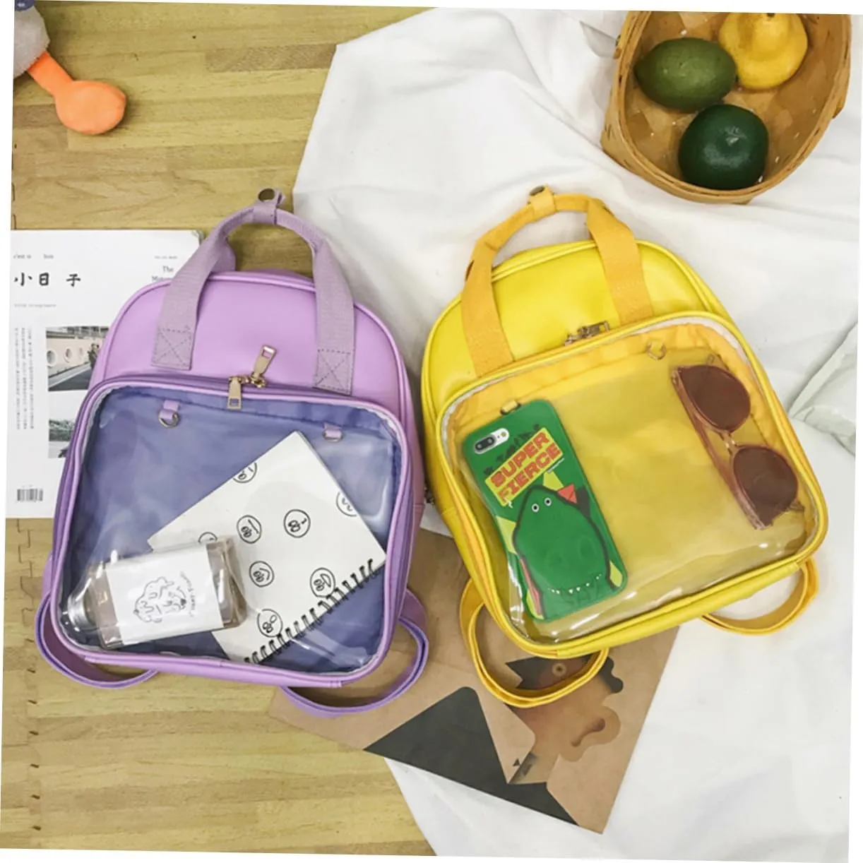 Candy Color Backpack Backpack for Shoulder Women Bag Yellow