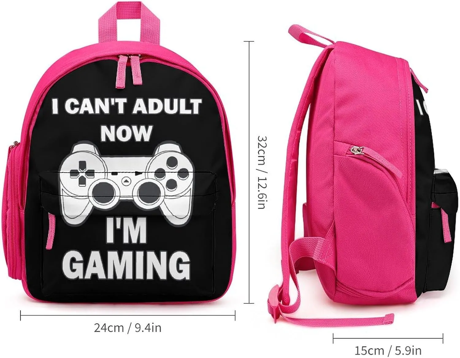 Can't Adult Now I'm Gaming Funny Travel Backpack Lightweight Shoulder Bag Casual Daypack for Daily Business for Women Men