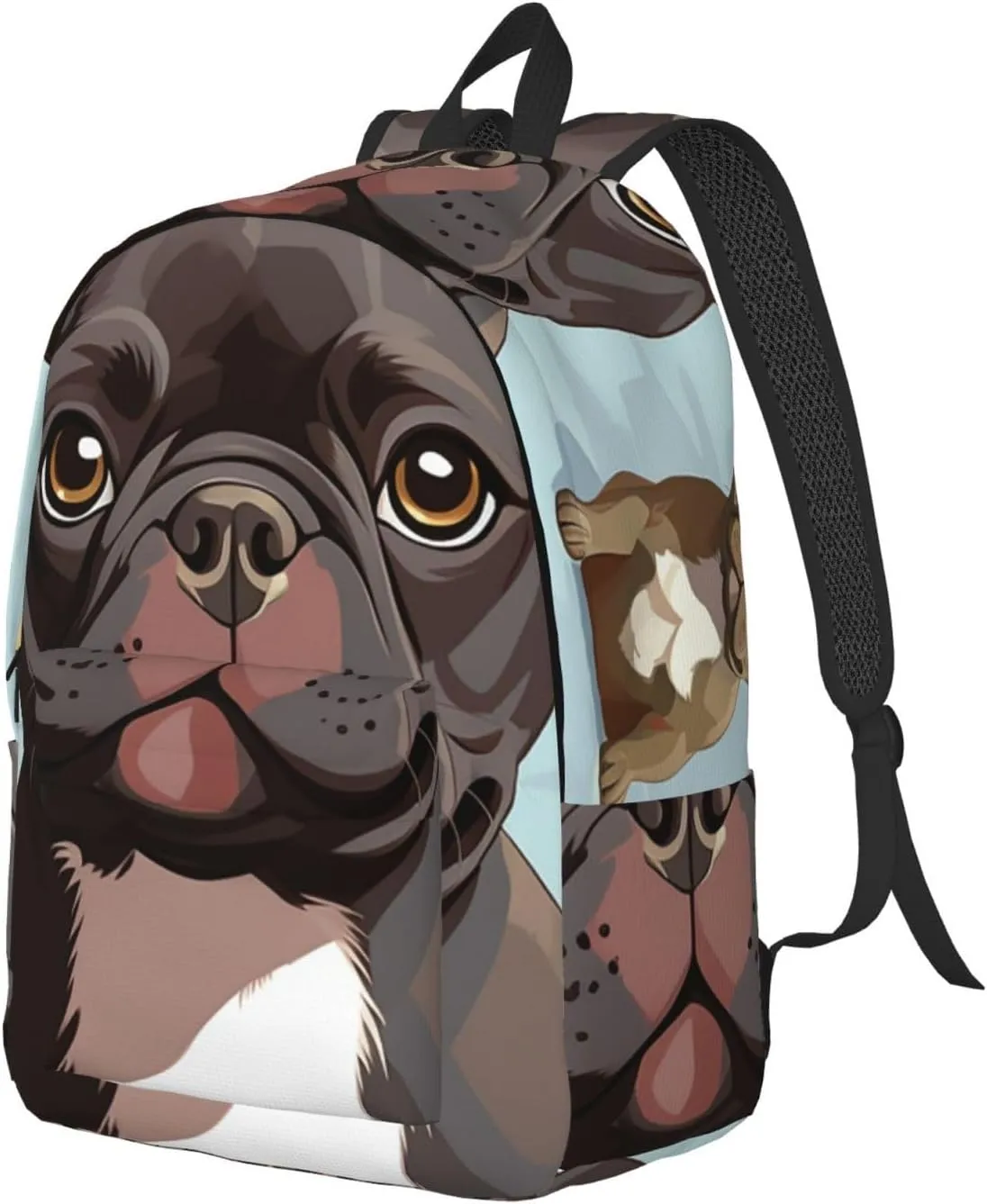 Canvas Backpack for Men Women Laptop Backpack French Bulldog Dog Cute Travel Rucksack Lightweight Canvas Daypack