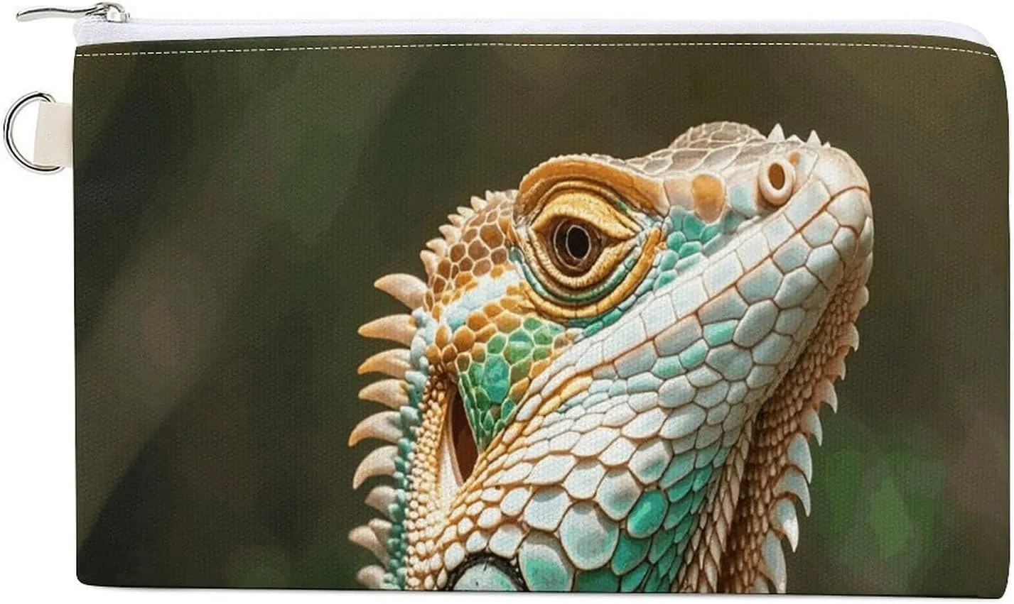 Canvas Change Purse Primitive Wildlife Lizards Print Small Coin Purse Multi-Function Zipper Coin Pouch Canvas Cosmetic Makeup Bag for Women