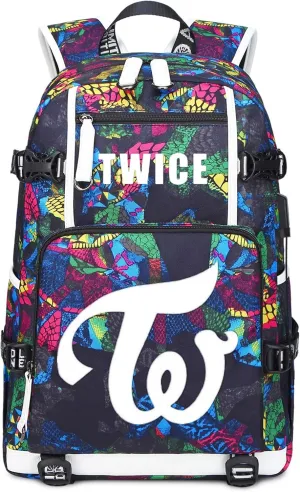 Canvas Luminous Backpack Daypack Laptop Bag Schoolbag Rucksack School Bag with USB port 5