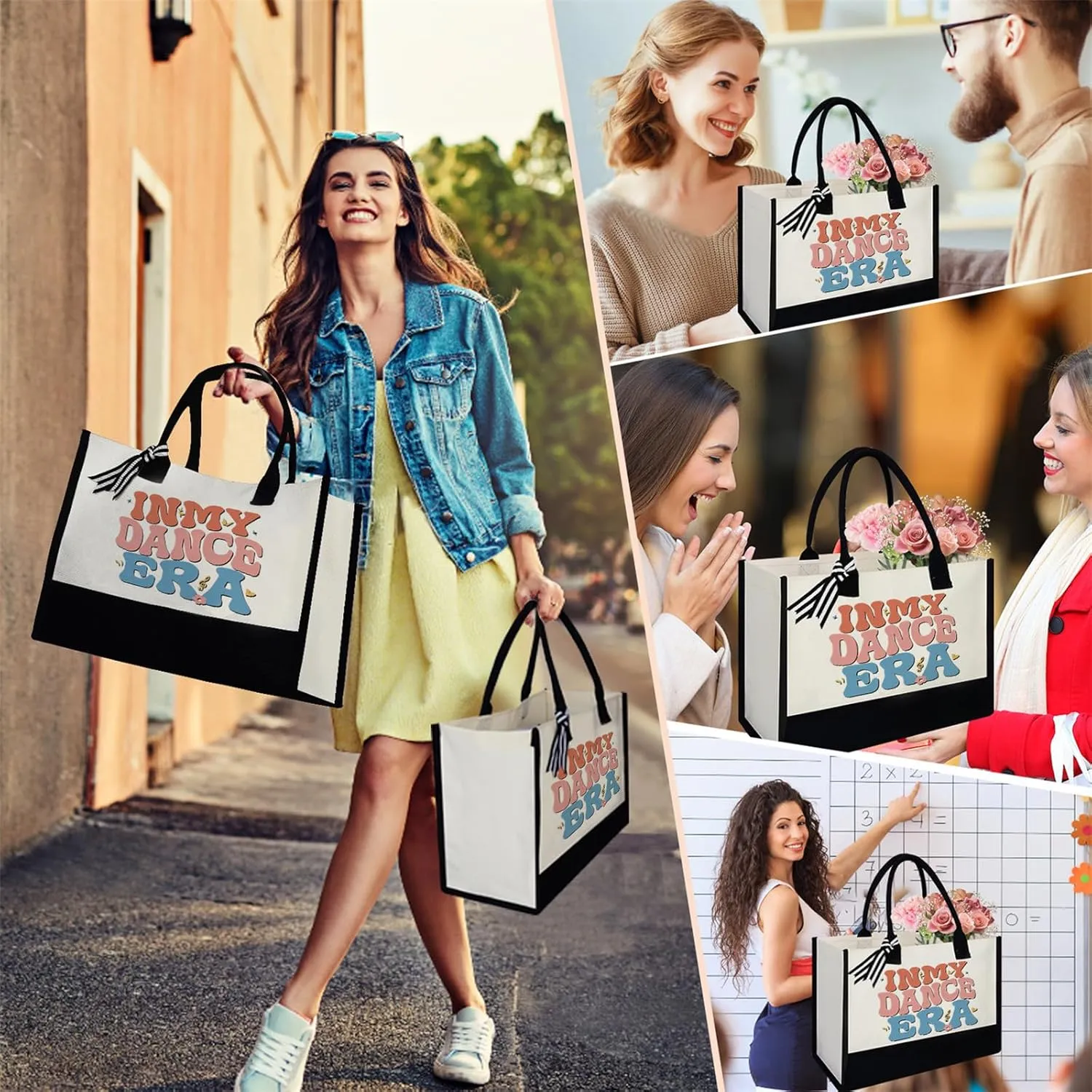 Canvas Tote Bag for Mom Nurse Teacher Boss Lady Dog Mom Christmas Birthday Gifts for Women Lady for Shopping