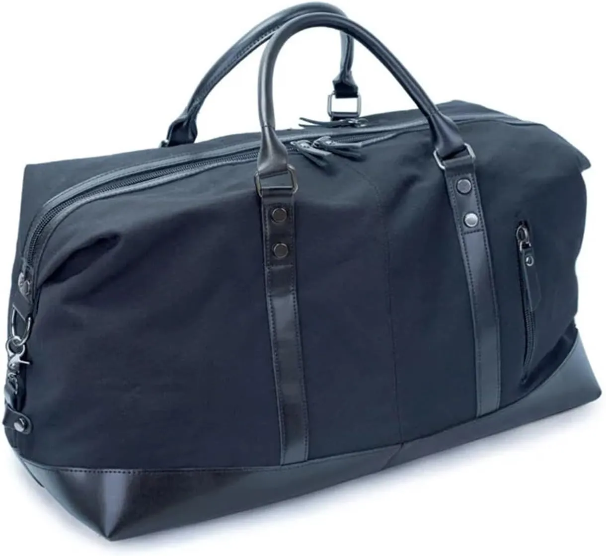 Canvas Travel Bag Men PU Leather Outdoor Luggage Travel Fitness Photography Bag Large Capacity Handbag Backpack(Dark Brown)
