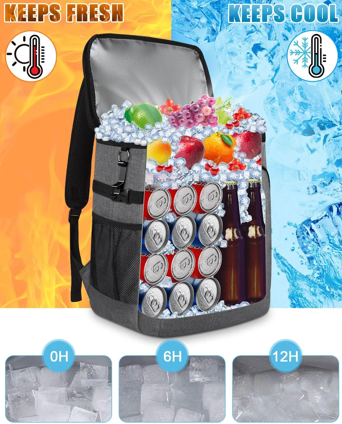 Capolo Cooler Backpack Insulated Leak Proof 36/45 Cans, Soft Camping Bacpack Cooler Thermal Bag Ice Chest, Portable Waterproof Travel Cooler Bag for Lunch Beach Picnic Shopping