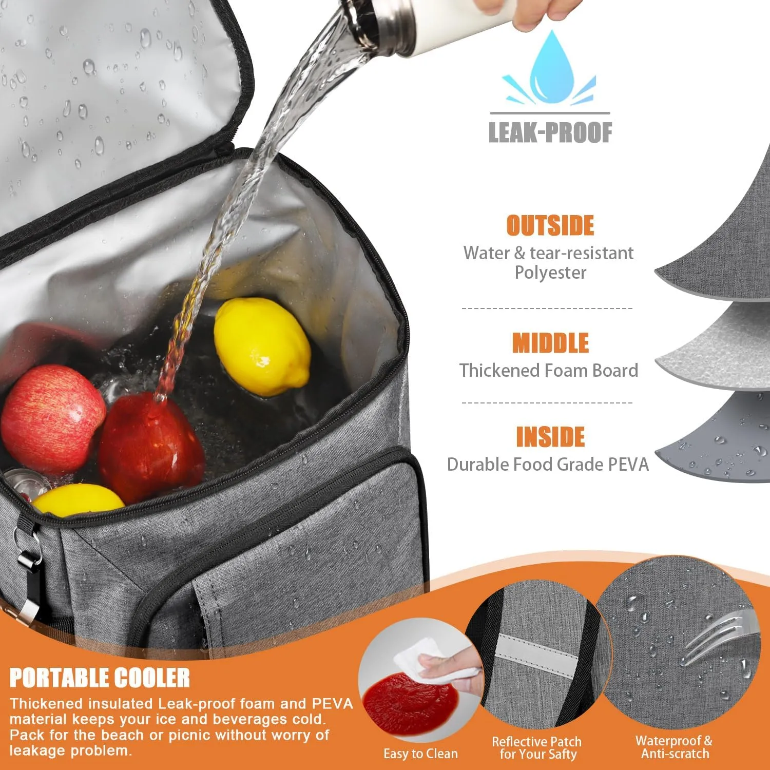 Capolo Cooler Backpack Insulated Leak Proof 36/45 Cans, Soft Camping Bacpack Cooler Thermal Bag Ice Chest, Portable Waterproof Travel Cooler Bag for Lunch Beach Picnic Shopping
