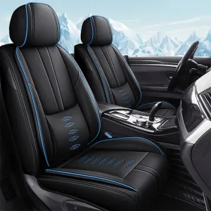 Car Seat Covers for Mercedes-Benz AMG EQE 2023-2024 2025,Waterproof Leather Seat Covers 2-Seats Standard,Interior Accessories with Airbag,Automobile Seat Cover Sets for AMG EQE(Black Blue)