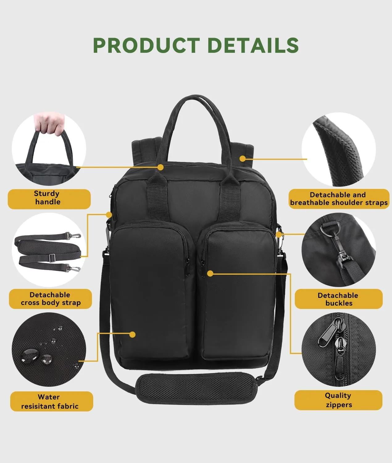 Carry on Backpack for Men Flight Approved 16.5x13x5.9(40L), Frontier Airlines Personal Item Bag Fit for 17in Laptop (Black, 17 inch)