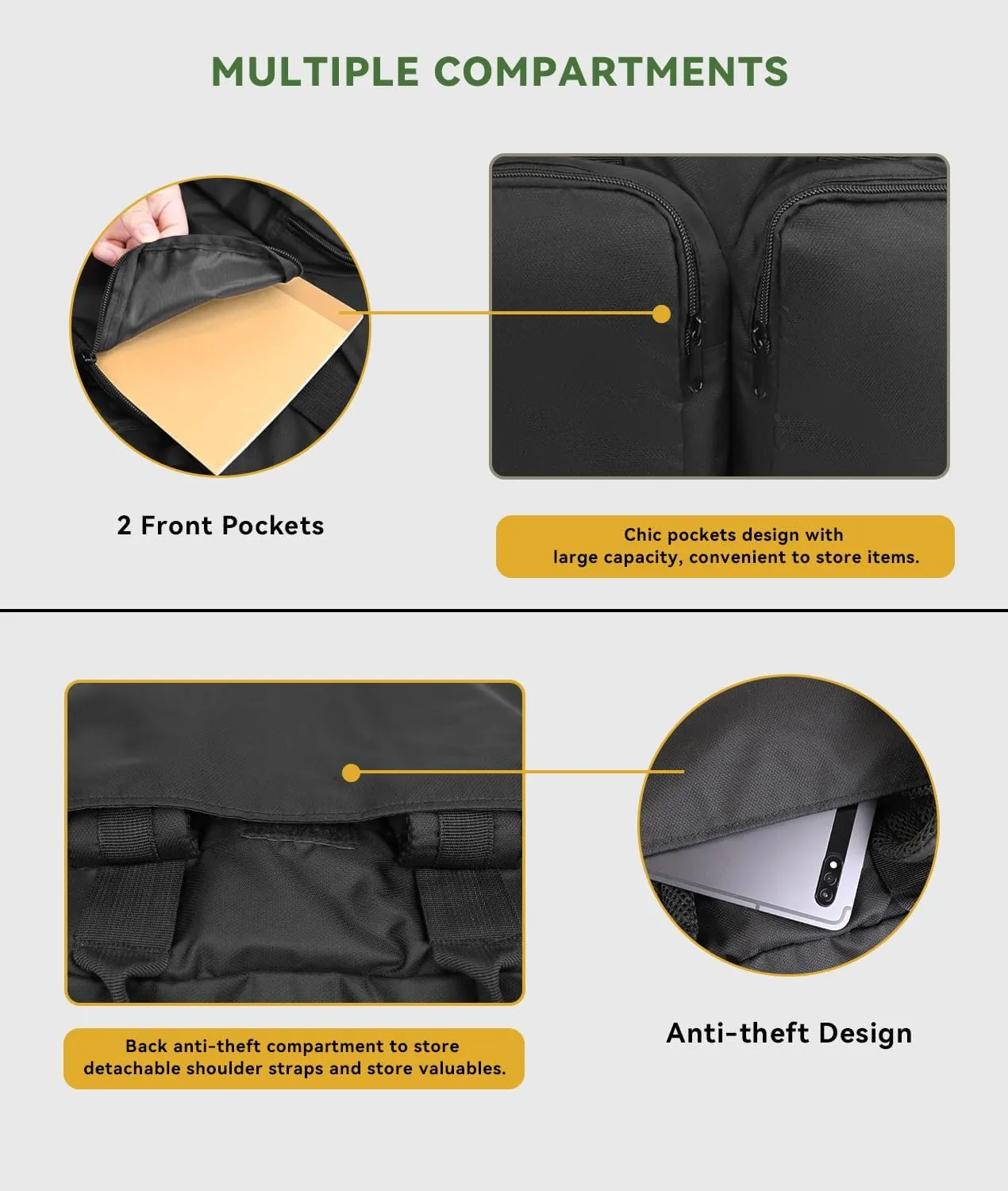 Carry on Backpack for Men Flight Approved 16.5x13x5.9(40L), Frontier Airlines Personal Item Bag Fit for 17in Laptop (Black, 17 inch)