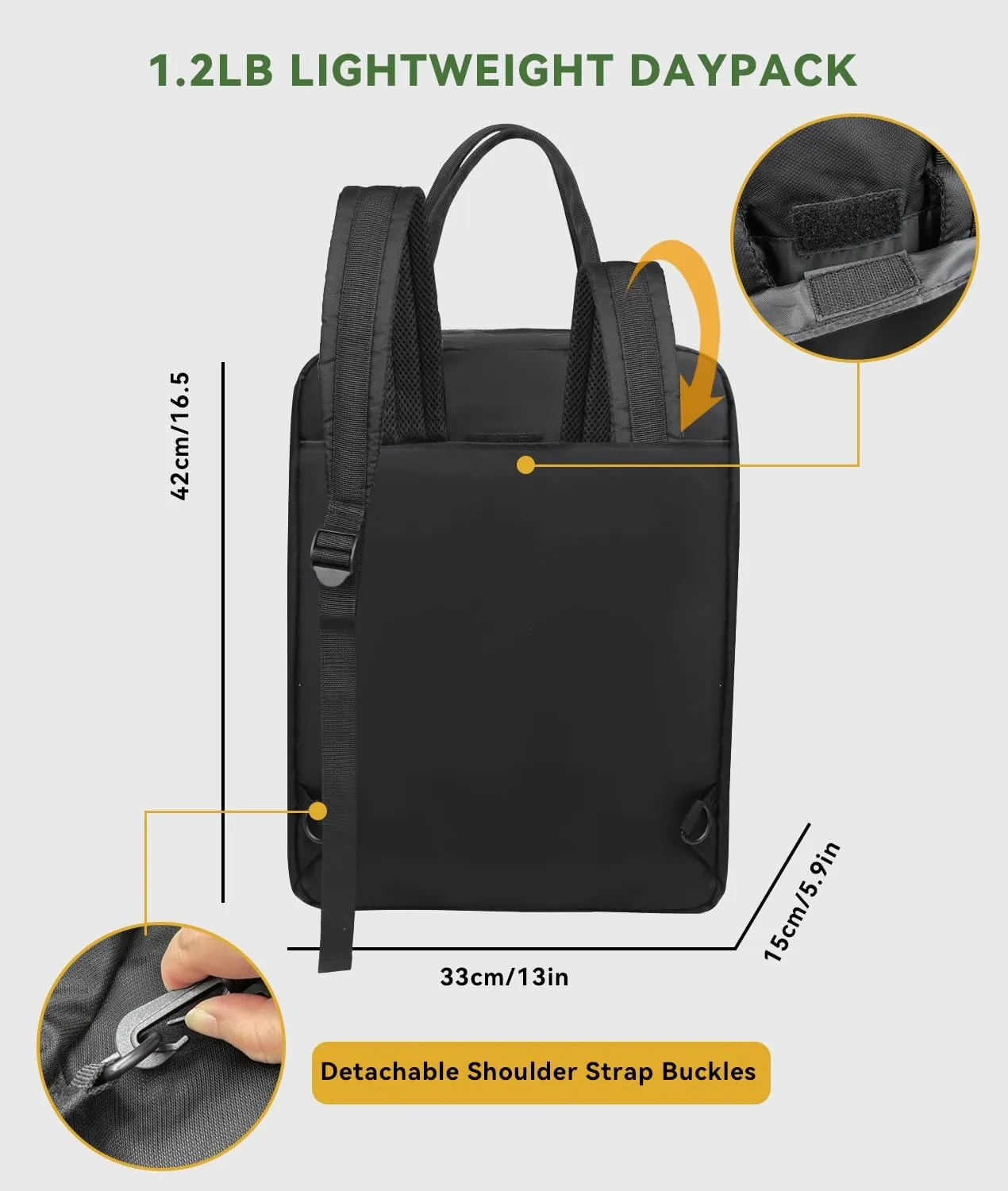 Carry on Backpack for Men Flight Approved 16.5x13x5.9(40L), Frontier Airlines Personal Item Bag Fit for 17in Laptop (Black, 17 inch)