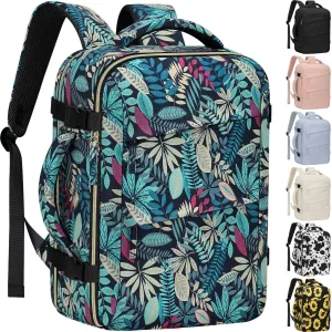 Carry on Backpack for Women TSA Approved 15.6 Inch Travel Laptop Backpack for Women Travel Essentials Foldable Womens Travel Backpack Colorful Leaves
