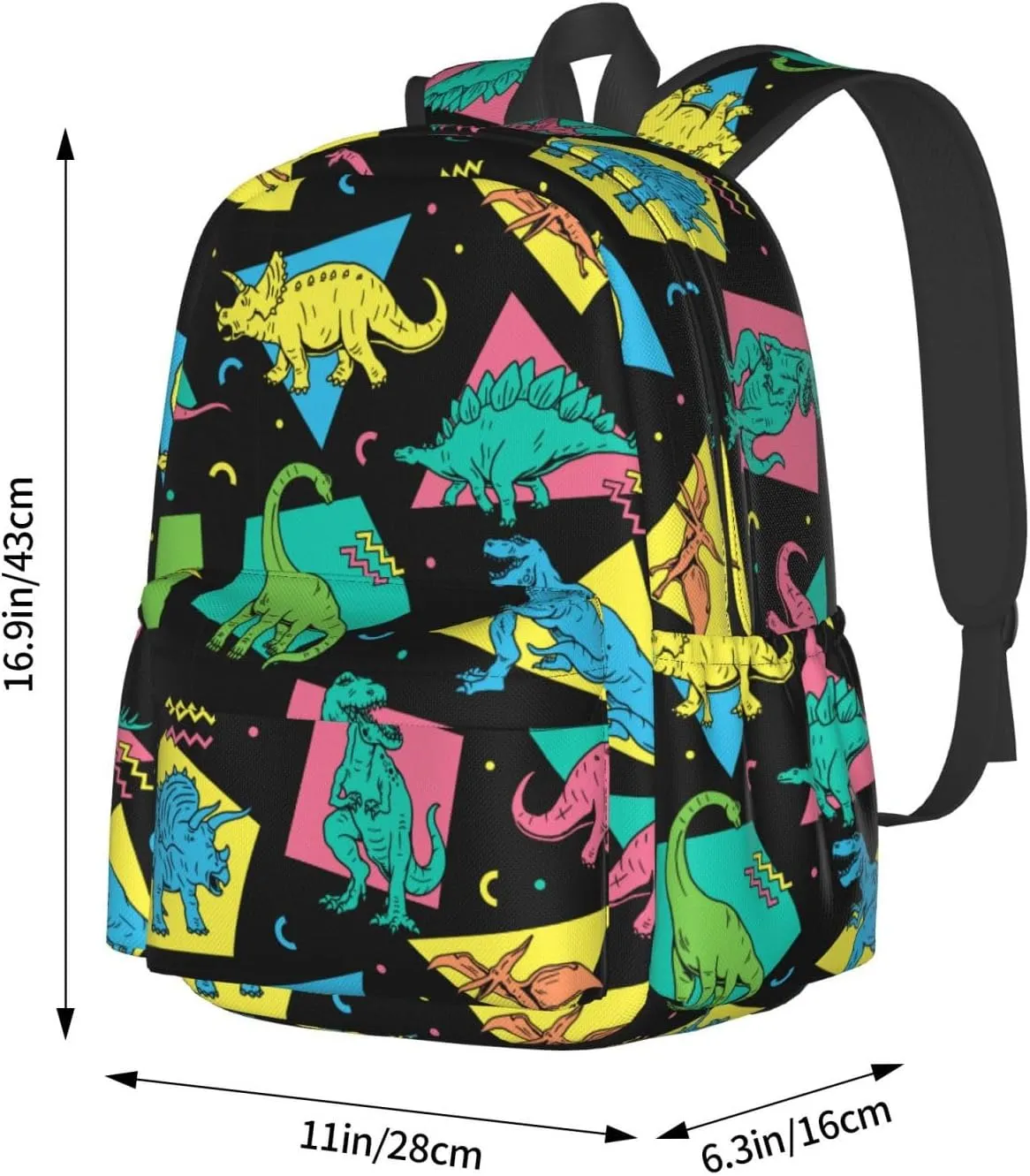 Cartoon Dinosaurs Large Capacity Backpack Lightweight Personalized Laptop Bag Tablet Travel School Bag with Multiple Pockets