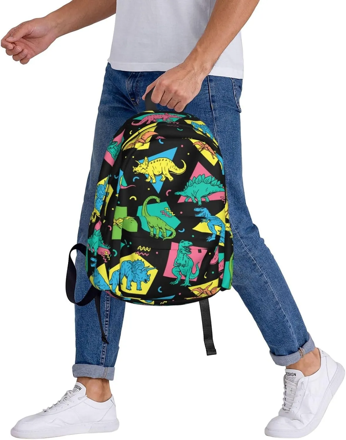Cartoon Dinosaurs Large Capacity Backpack Lightweight Personalized Laptop Bag Tablet Travel School Bag with Multiple Pockets