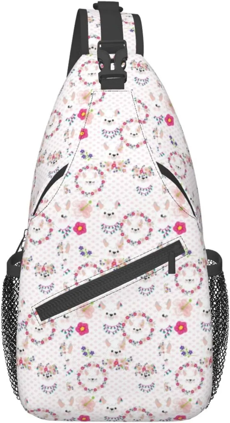 Cartoon Llama Alpaca Cross Chest Bag Diagonally Travel Backpack, Light Travel, Hiking Single Shoulder Bag