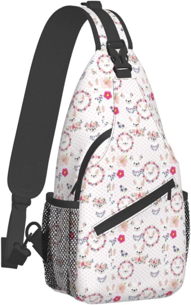 Cartoon Llama Alpaca Cross Chest Bag Diagonally Travel Backpack, Light Travel, Hiking Single Shoulder Bag