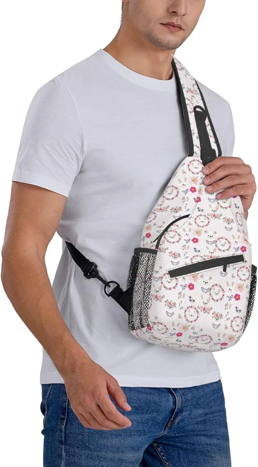 Cartoon Llama Alpaca Cross Chest Bag Diagonally Travel Backpack, Light Travel, Hiking Single Shoulder Bag
