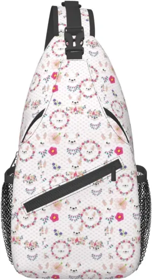 Cartoon Llama Alpaca Cross Chest Bag Diagonally Travel Backpack, Light Travel, Hiking Single Shoulder Bag