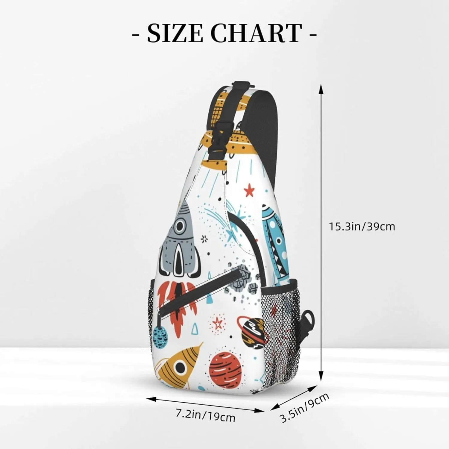 Cartoon Rockets Cross Chest Bag Diagonally Travel Backpack, Light Travel, Hiking Single Shoulder Bag