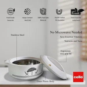 Cello Chef 3500 Deluxe Insulated Hot-Pot Casserole Warmer & Cooler, 3300 ml Capacity