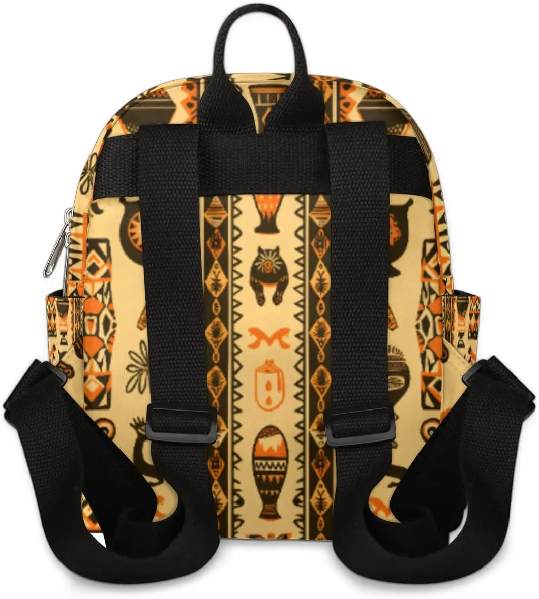 cfpolar Mini Backpack Purse for Women, Ancient Tribe Ethnic Pattern Small Backpack Multi Functional Casual Daypack Soft Shoulder Bag Handbags for Ladies Travel Work