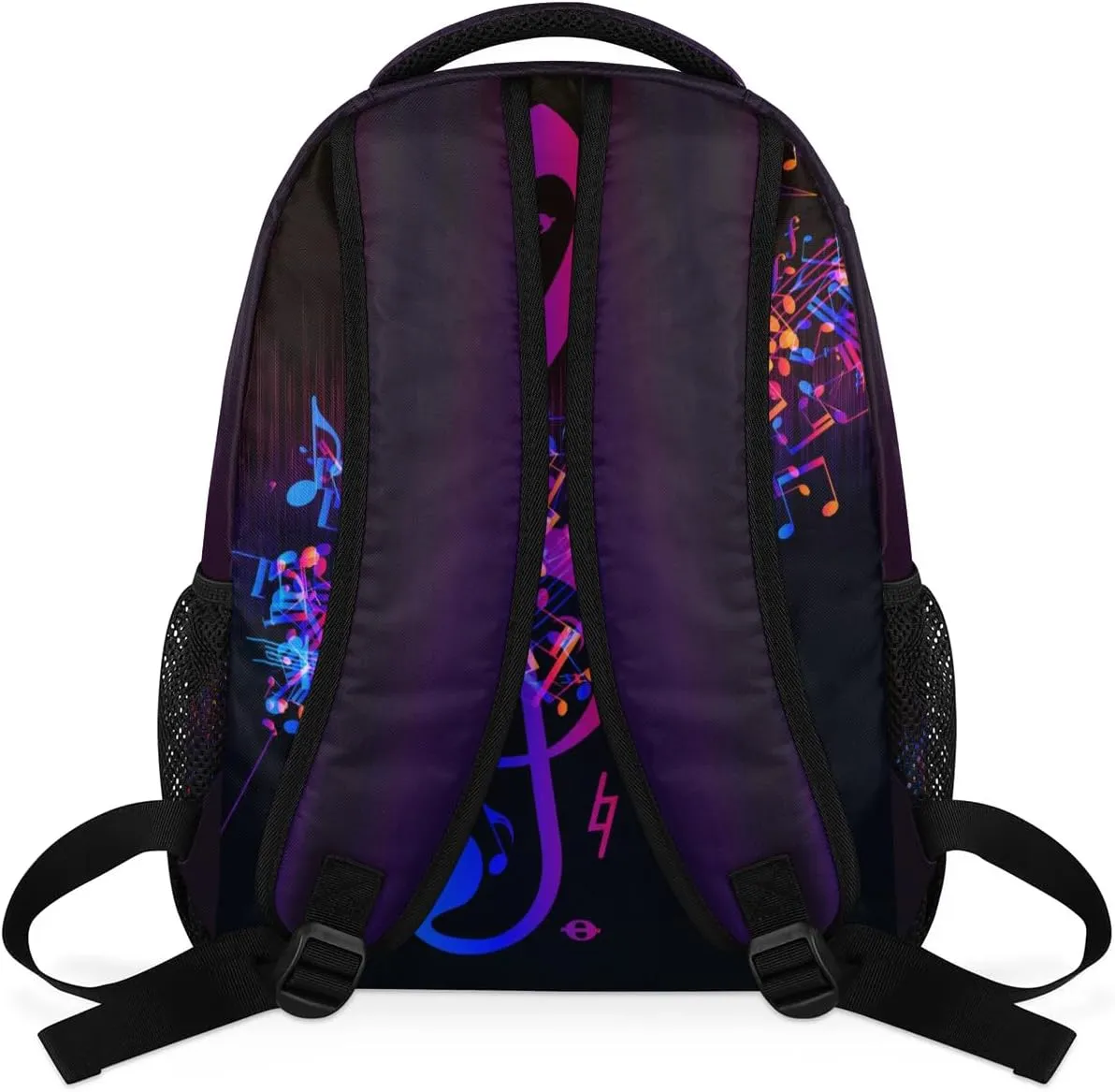 cfpolar Music Backpack for School, Purple Abstract Music Note Laptop Backpack Water Resistant Bookbag Computer Bag Travel Hiking Camping Rucksack Daypack Shoulder Bag for Teenager Boys Girls Kids