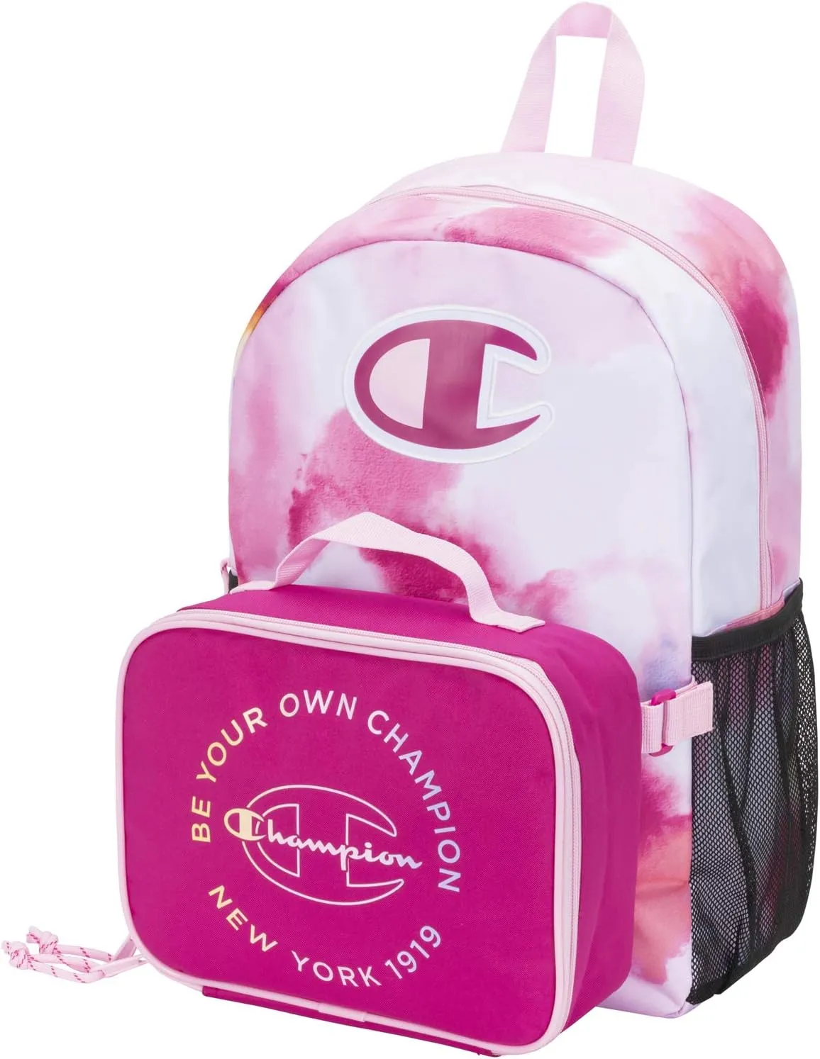 Champion Youth Backpack & Lunch Kit Combo, Pink/Multi, OS