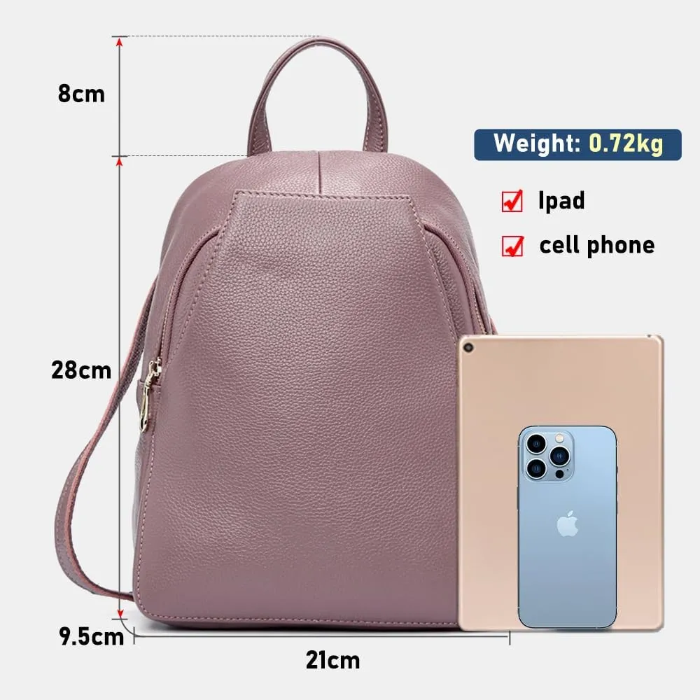 Charm Women Backpack 100% Genuine Leather Anti-theft Button Elegant Female Travel Bags ZCN0326
