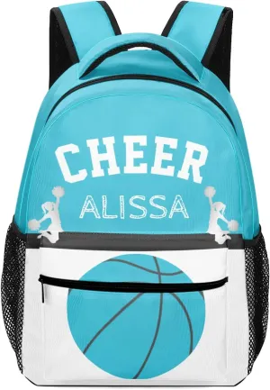 Cheerleaders Basketball Cheer Backpack Personalized Name Laptop Travel Hiking Camping Daypack