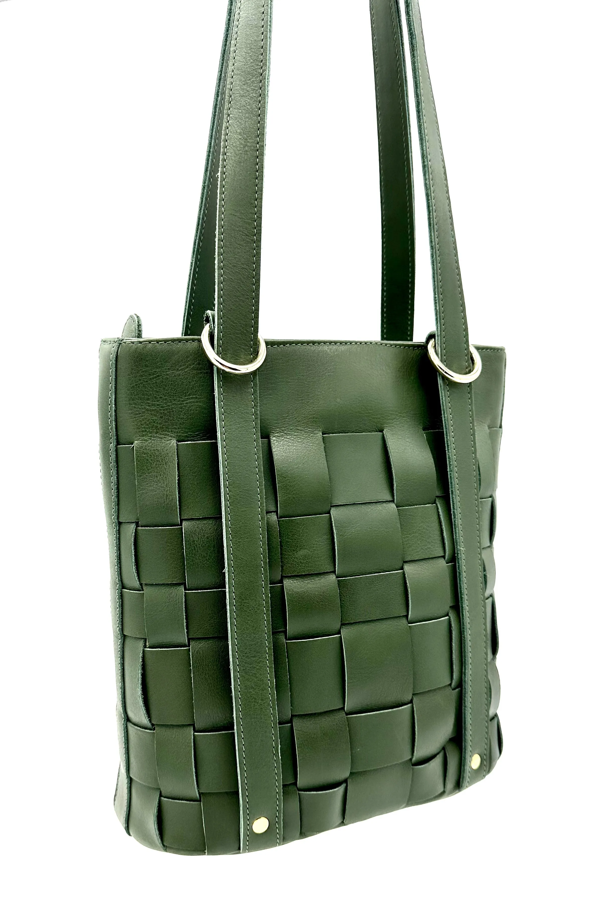 Chelsea Backpack Tote Bag - Moss Green