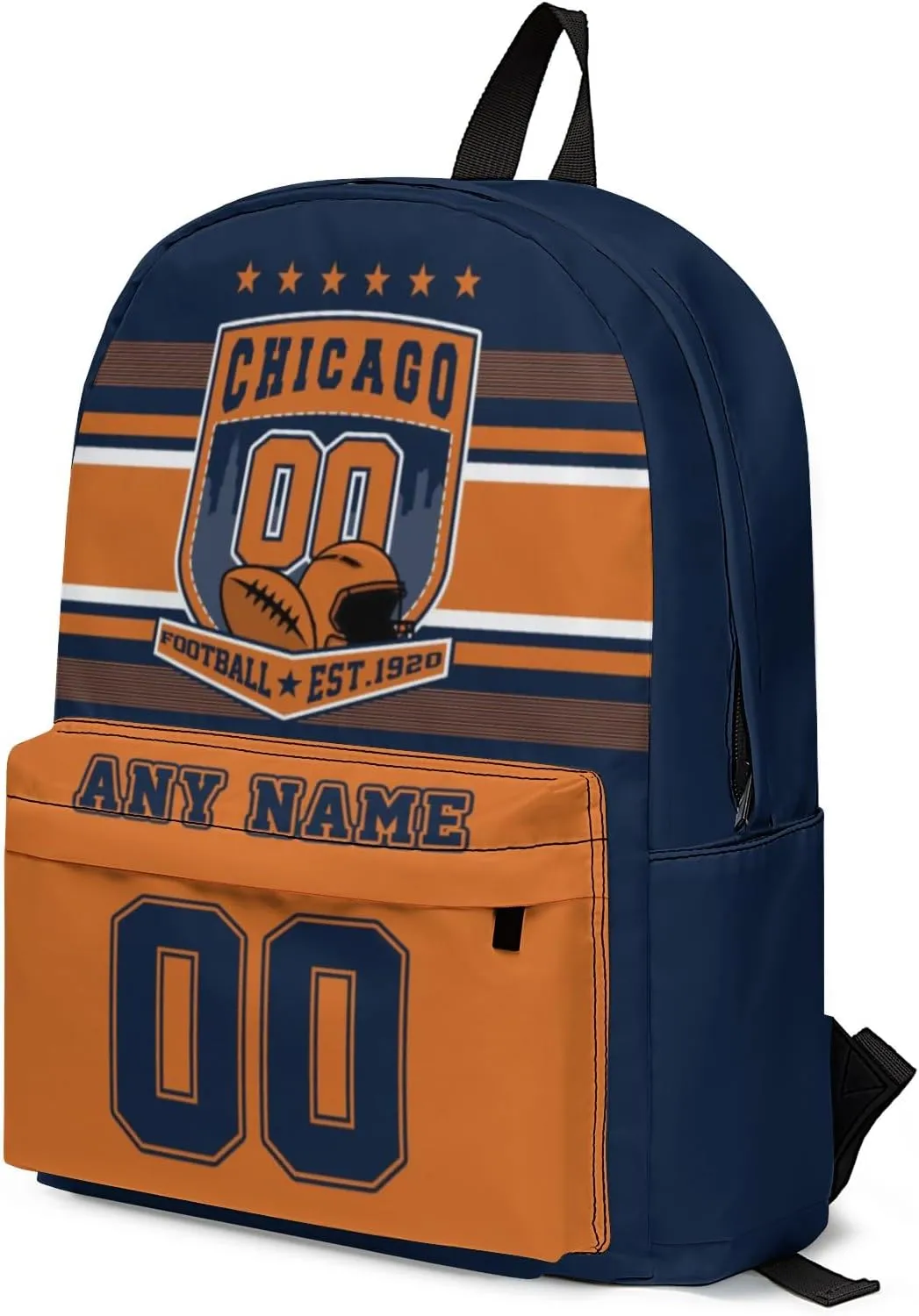 Chicago Backpack Custom Name Number 17Inch Large Capacity Shoulder Travel Bag Personalized Laptop Bag Fans Gift for Boy Girl Men Women