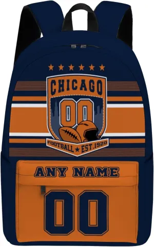 Chicago Backpack Custom Name Number 17Inch Large Capacity Shoulder Travel Bag Personalized Laptop Bag Fans Gift for Boy Girl Men Women