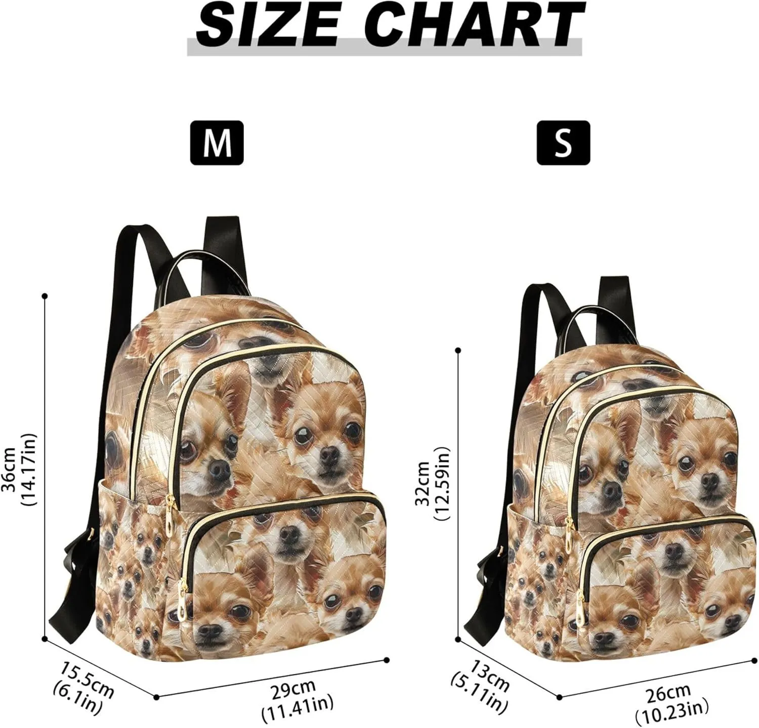 Chihuahua Dog Animals Backpack Purse for Women, Anti Theft Backpack Lightweight Small Travel Backpack Shoulder Bag