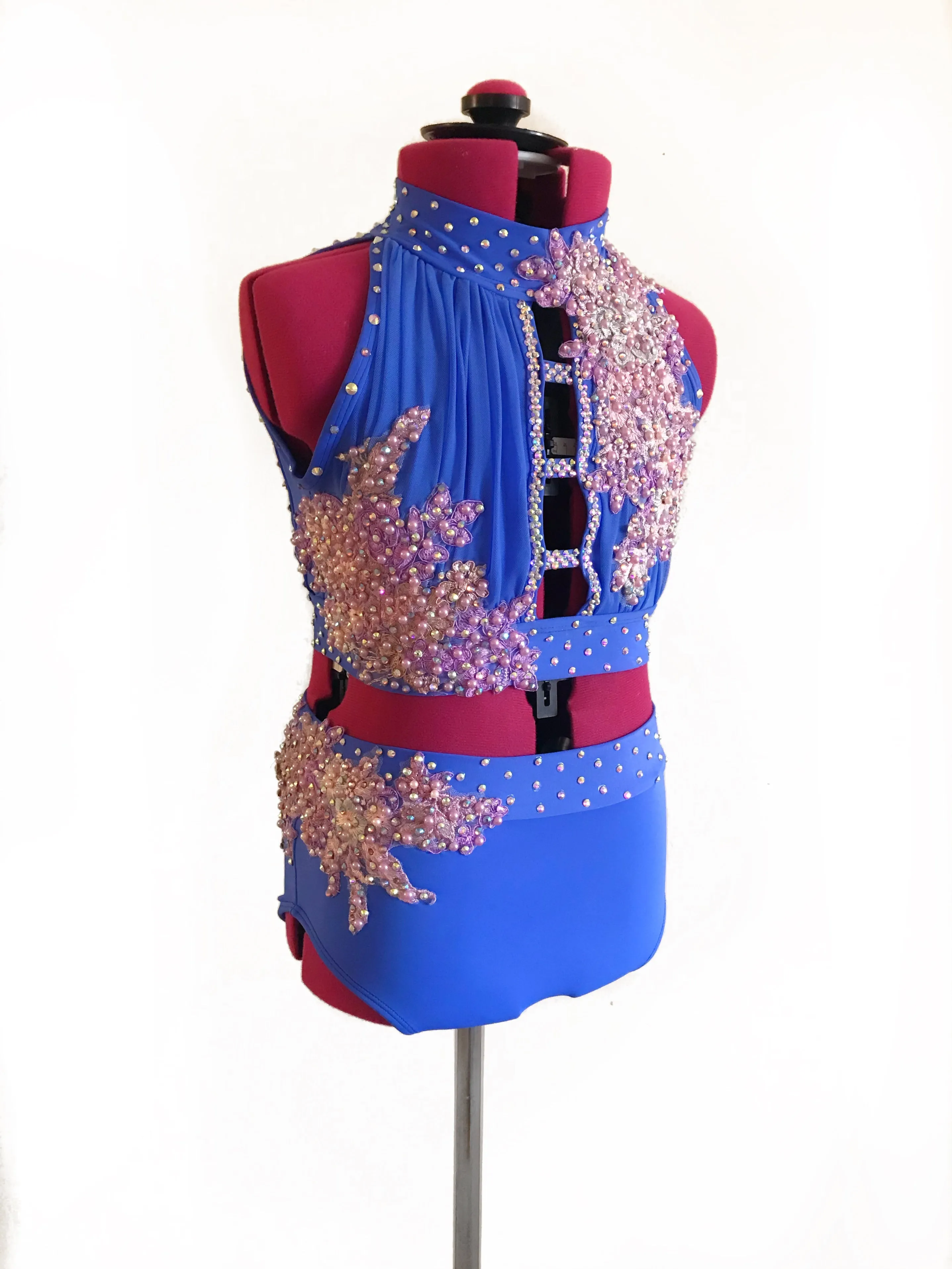 CHILD XLARGE/ADULT XSMALL blue/purple lyrical/contemporary ready-to-ship dance costume