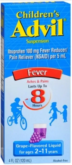 Childrenâââ€š¬ââ€ž¢s Advil Liquid Pain Relief Medicine and Fever Reducer, 100 Mg Children's Ibuprofen for Ages 2-11, Grape - 4 Fl Oz