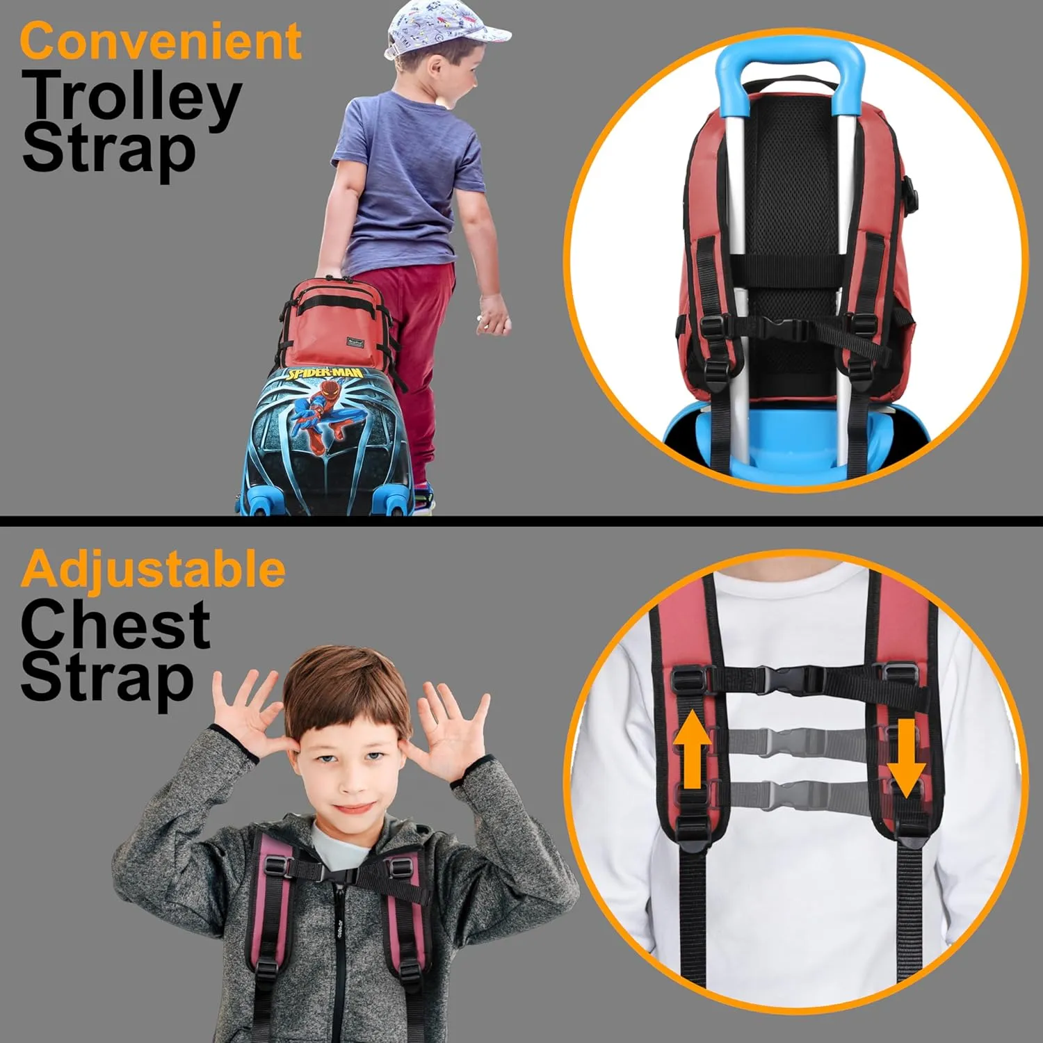 Child's Travel Backpack for Ages 3-6 | Lightweight Suitcase Style Carry-On | 10L Weekender with Tablet Sleeve & Chest Strap | Coral