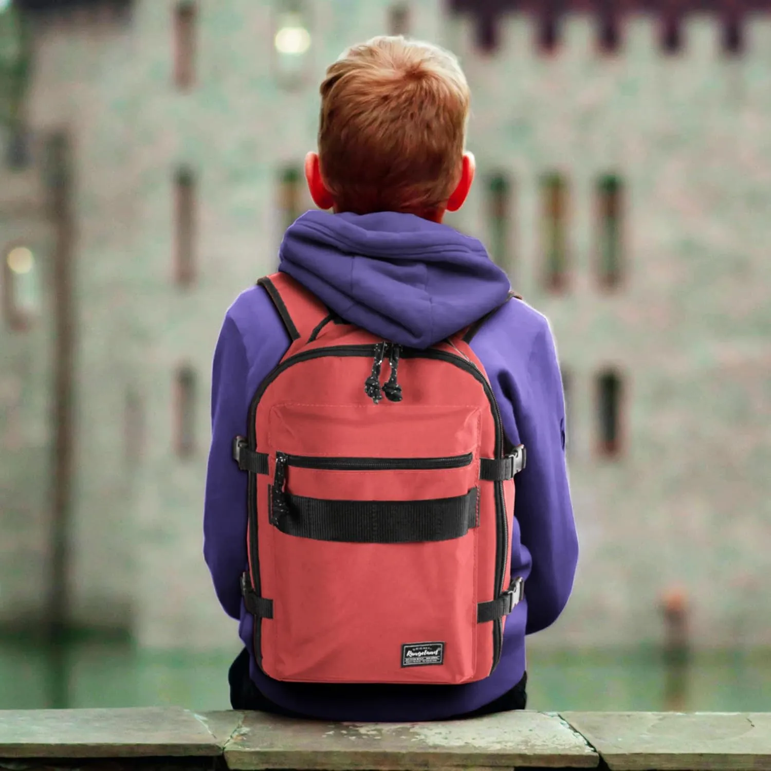 Child's Travel Backpack for Ages 3-6 | Lightweight Suitcase Style Carry-On | 10L Weekender with Tablet Sleeve & Chest Strap | Coral