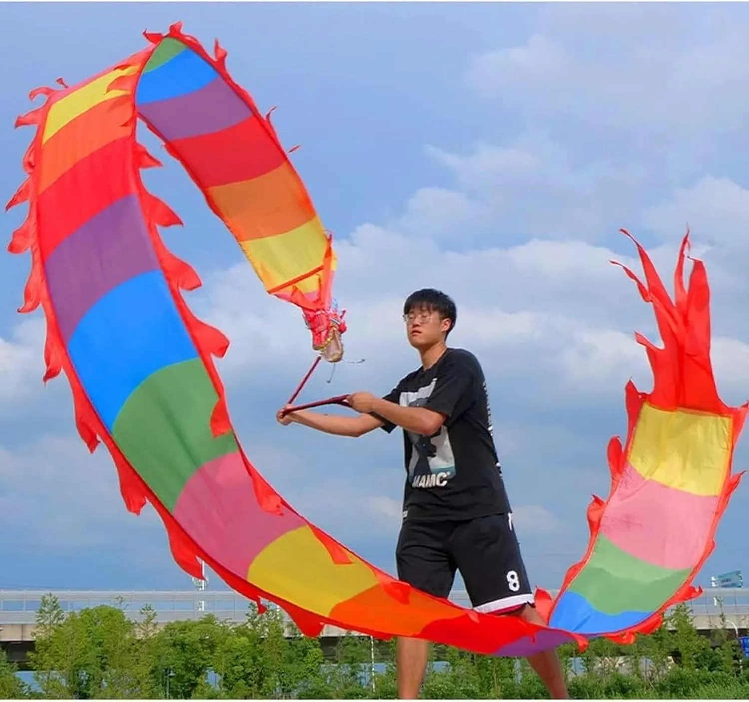 Chinese Dragon Dance 3D Dragon Poi Chinese Dragon Dance Festival Props Dragon Dance Accessories Stage Performance Dragon Ribbon Streamer Interesting
