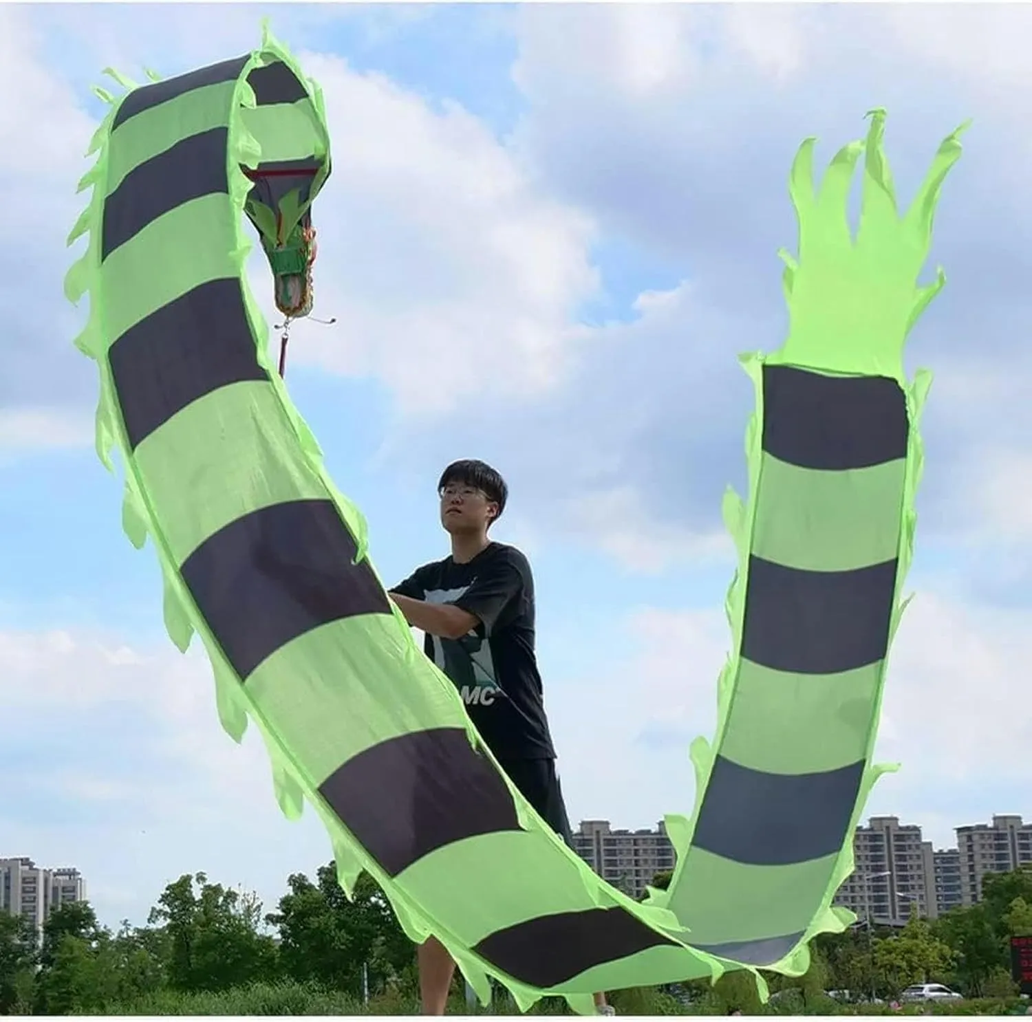 Chinese Dragon Dance 3D Dragon Poi Chinese Dragon Dance Festival Props Dragon Dance Accessories Stage Performance Dragon Ribbon Streamer Interesting