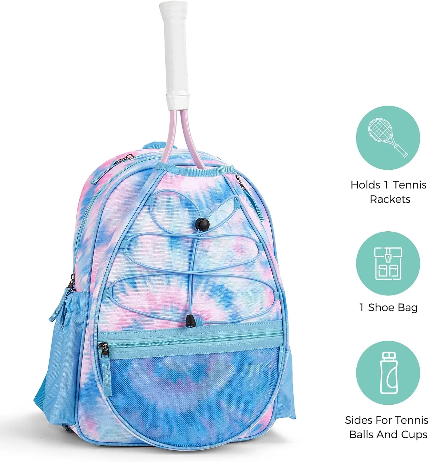 Choco Mocha Kids Tennis Bag, Kids Tennis Backpack Racket Bag, junior tennis bag 16 Inch