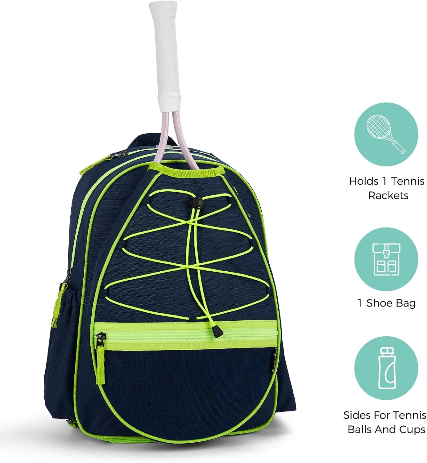 Choco Mocha Kids Tennis Bag, Kids Tennis Backpack Racket Bag, junior tennis bag 16 Inch
