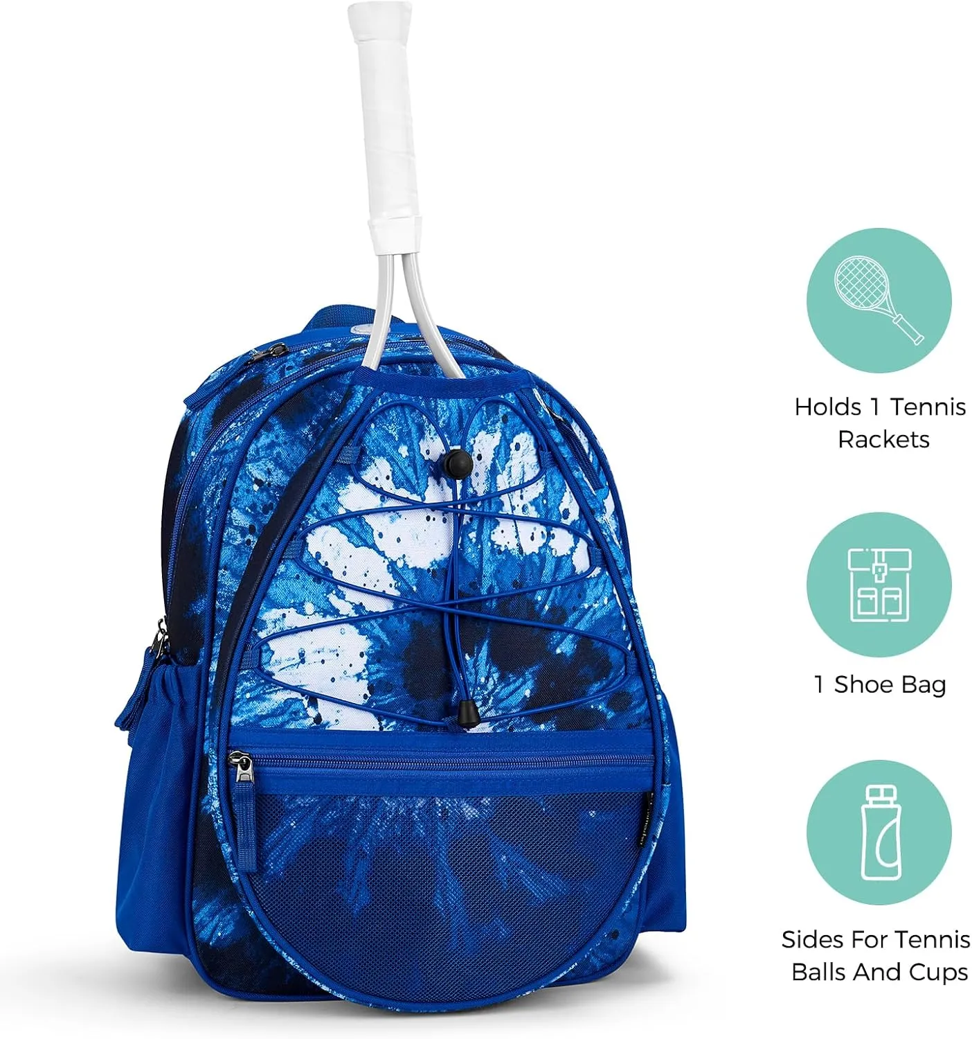 Choco Mocha Kids Tennis Bag, Kids Tennis Backpack Racket Bag, junior tennis bag 16 Inch
