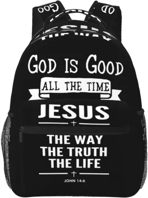 Christian Bible Laptop Backpack Jesus Backpack Travel Bag Laptop Computer Cross Backpack Bag for Women Men