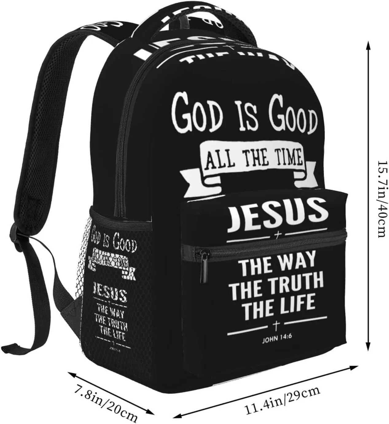 Christian Bible Laptop Backpack Jesus Backpack Travel Bag Laptop Computer Cross Backpack Bag for Women Men