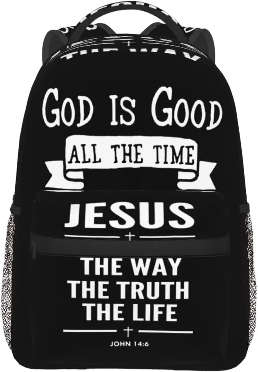 Christian Bible Laptop Backpack Jesus Backpack Travel Bag Laptop Computer Cross Backpack Bag for Women Men